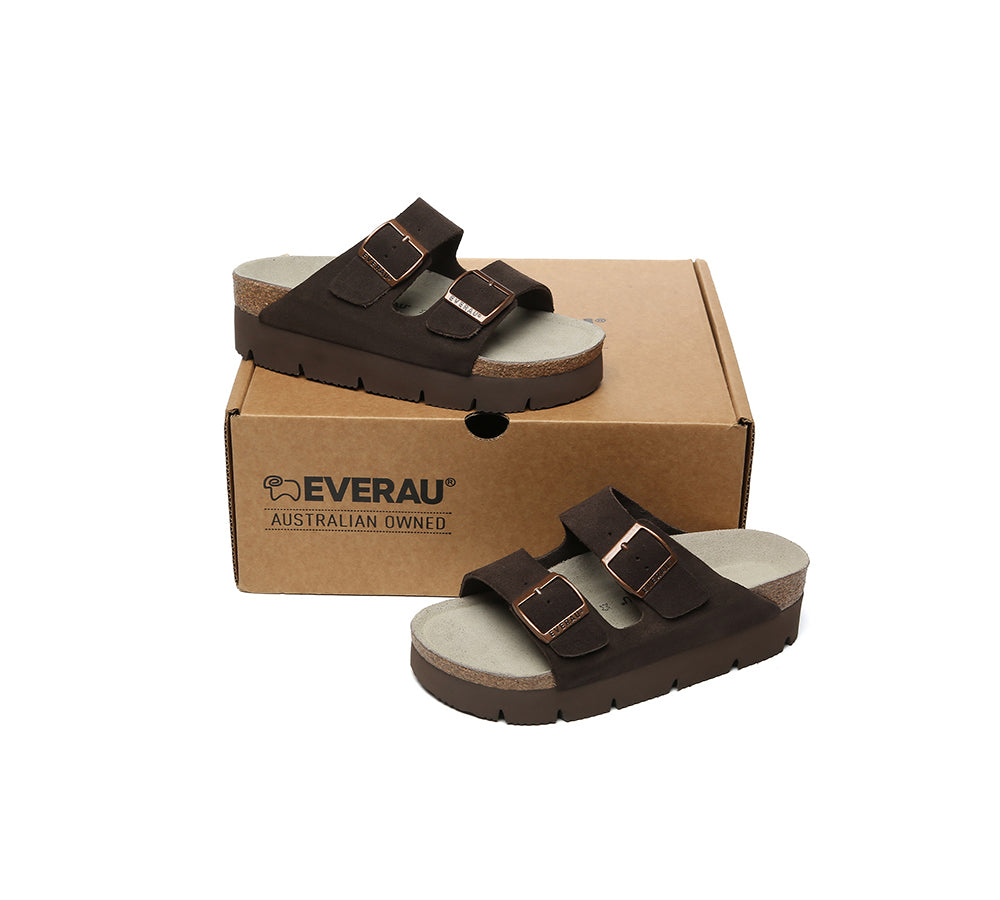 EVERAU® Adjustable Strap Slip-on Platform Sandal Slides