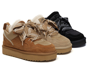 AUSTRALIAN SHEPHERD® UGG Boots Sheepskin Wool Lace Up Platform Sneakers Parkyr UGG AUSTRALIAN SHEPHERD