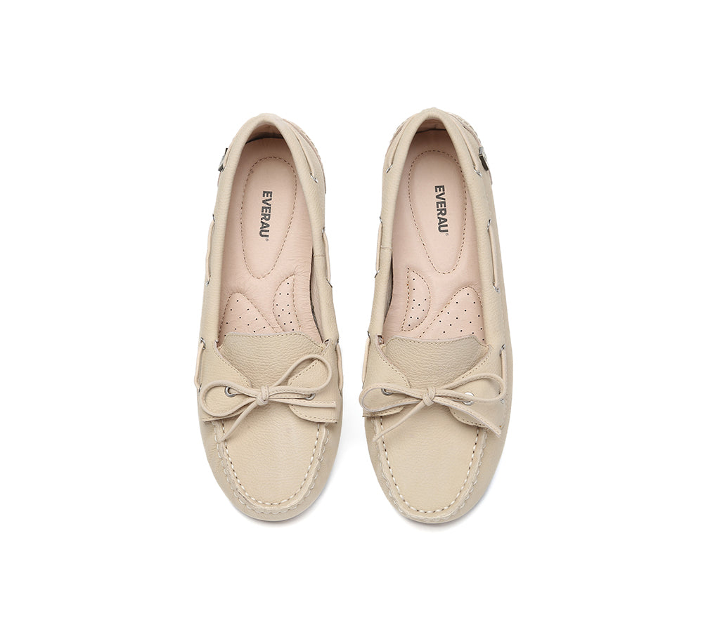 EVERAU® Women Leather Moccasin Loafers Classic Monty EVERAU