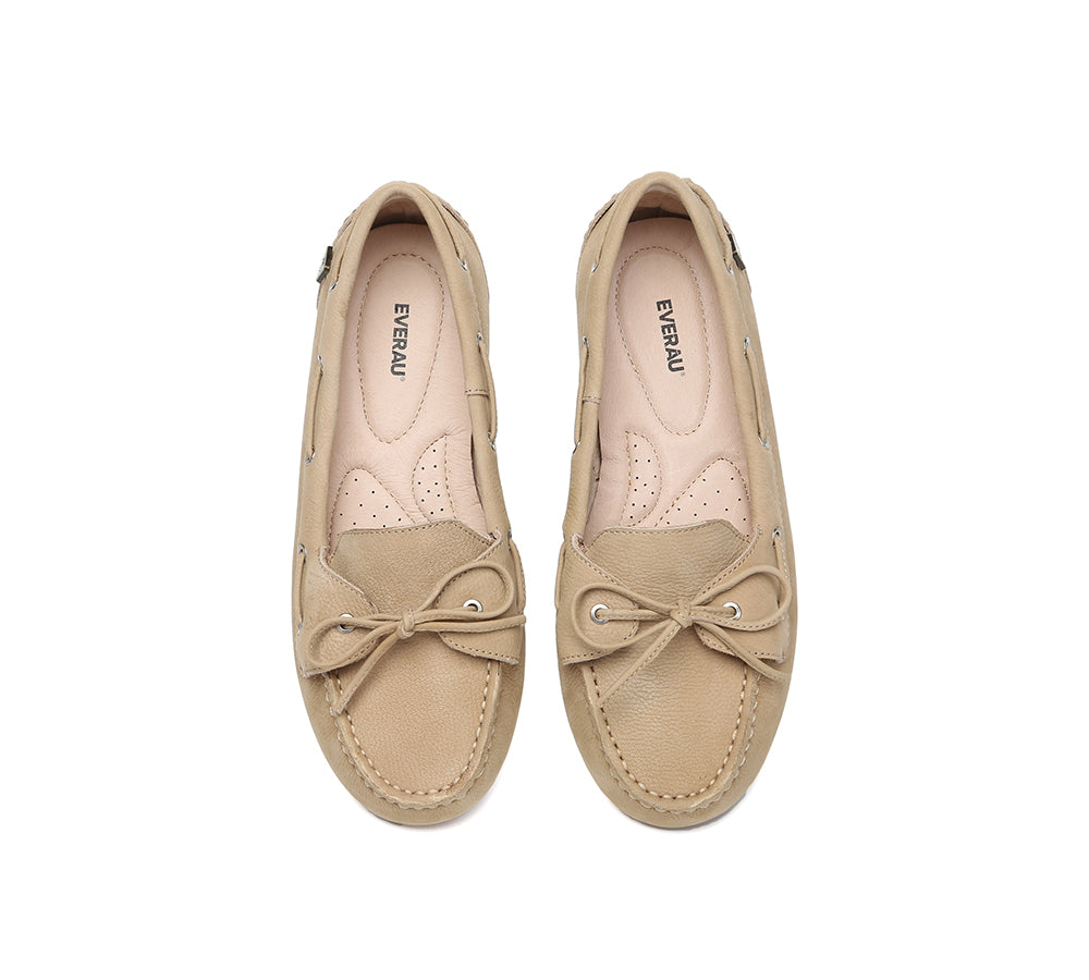 EVERAU® Women Leather Moccasin Loafers Classic Monty EVERAU