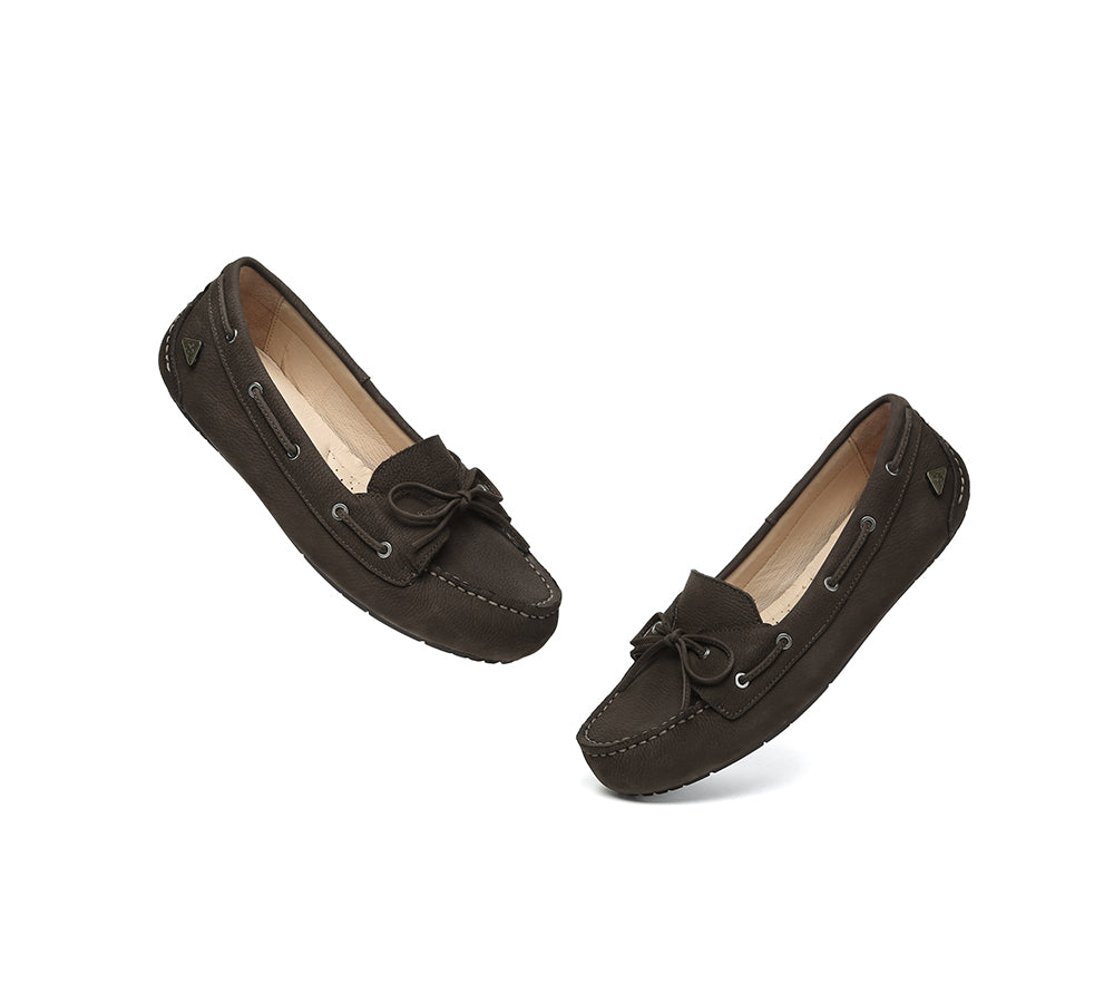 EVERAU® Women Leather Moccasin Loafers Classic Monty EVERAU