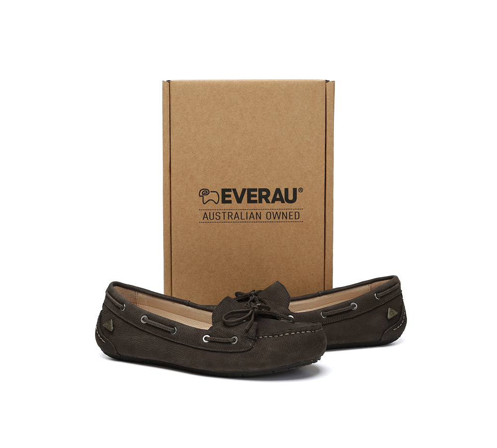 EVERAU® Women Leather Moccasin Loafers Classic Monty EVERAU