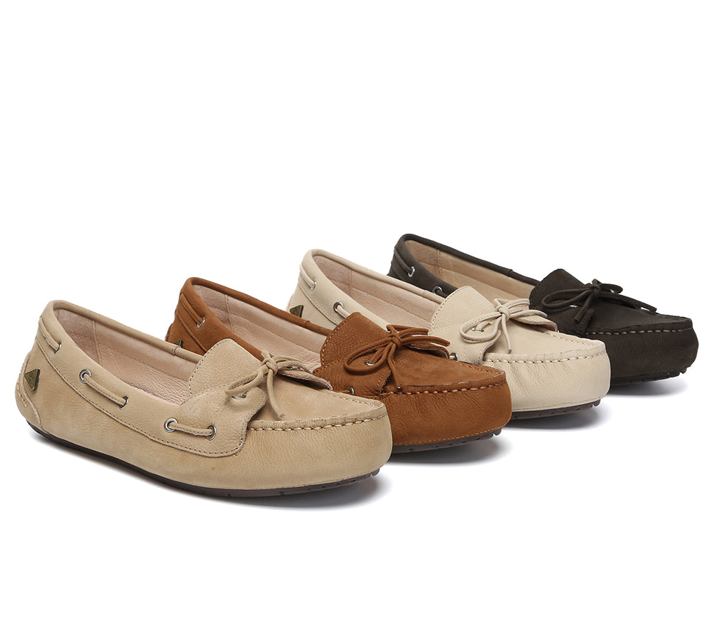 EVERAU® Women Leather Moccasin Loafers Classic Monty EVERAU