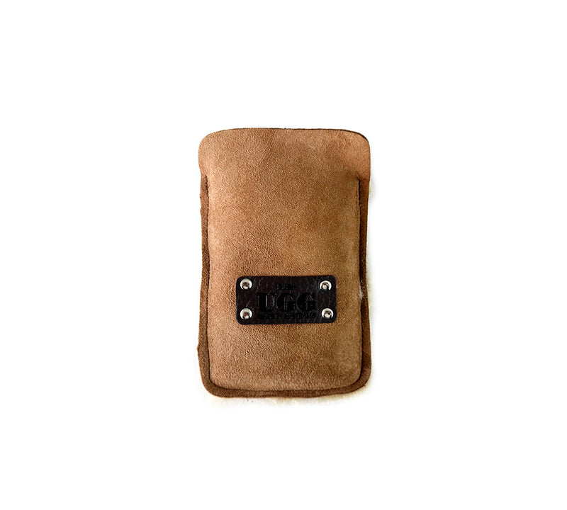 Women Sheepskin Wool Over Shoulder Neck Strap Phone Pouch - UGG EXPRESS