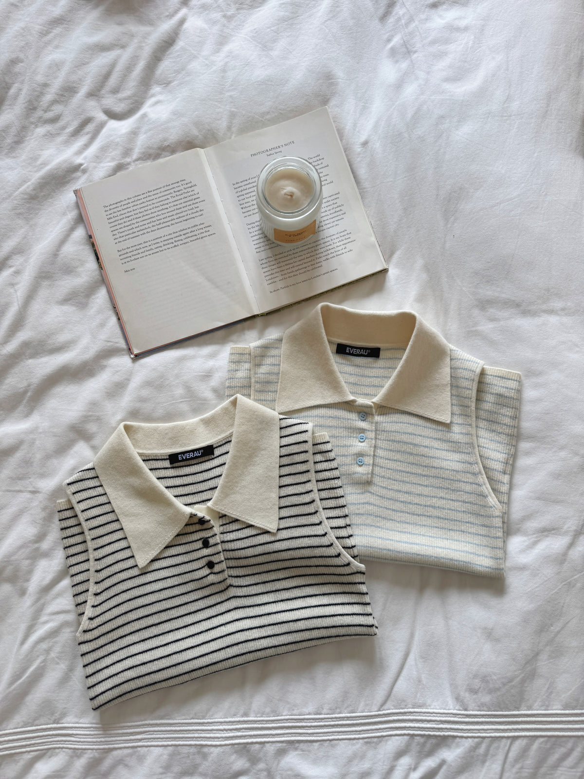 EVERAU® Women 100% Wool Marin Stripe Tank