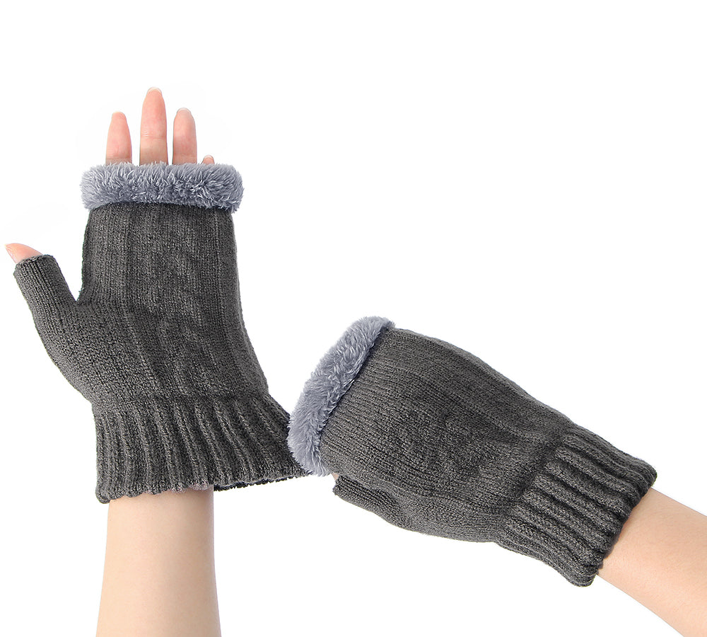 EVERAU® Fingerless Ultra Plush Knit Gloves EVERAU