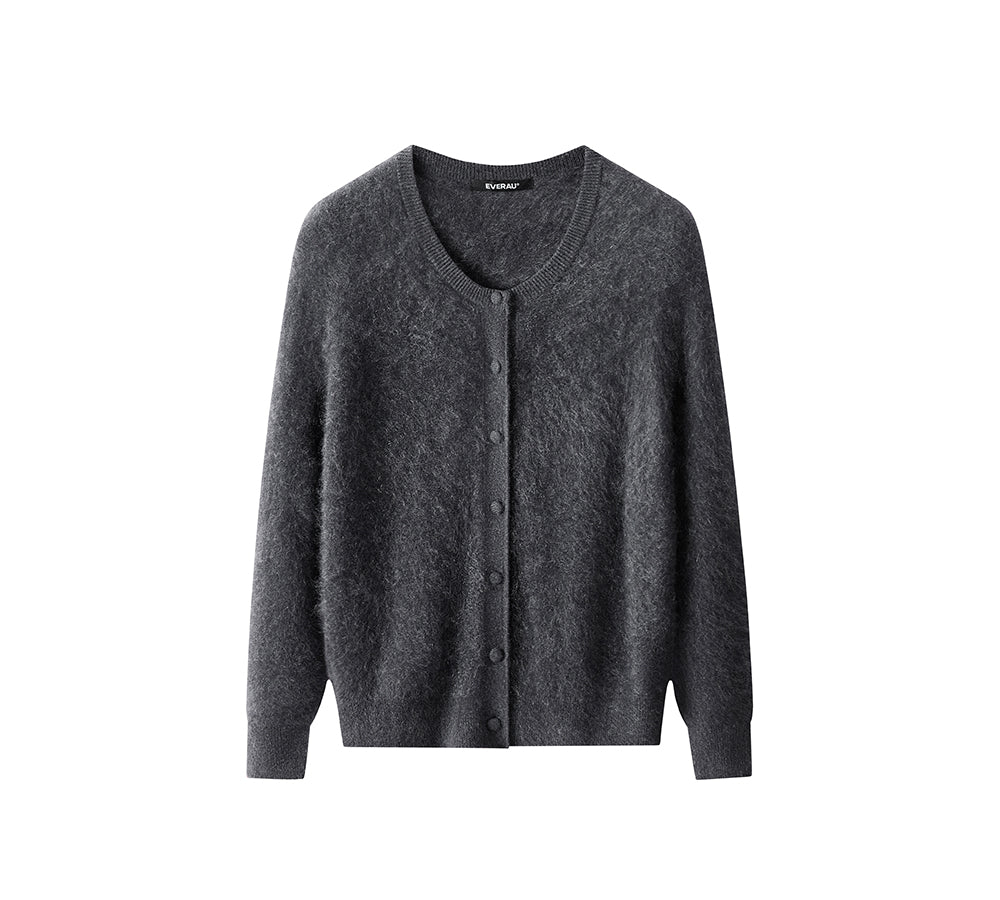 EVERAU® Yak Wool Knit Cardigan Cashmere Blend Loose Fit Morra EVERAU