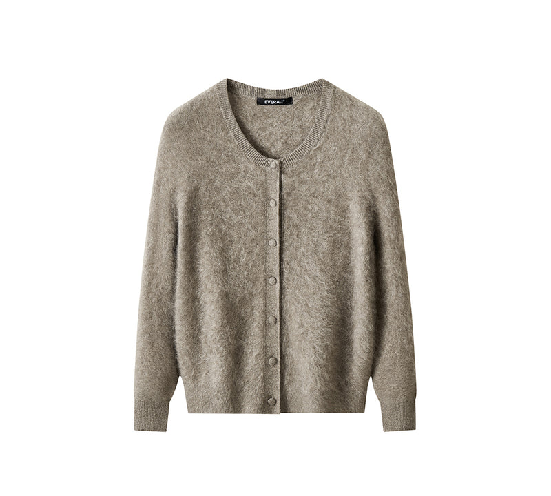 EVERAU® Yak Wool Knit Cardigan Cashmere Blend Loose Fit Morra EVERAU
