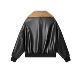 EVERAU® Sheepskin Leather Jacket Women Detachable Wool Collar Voco EVERAU
