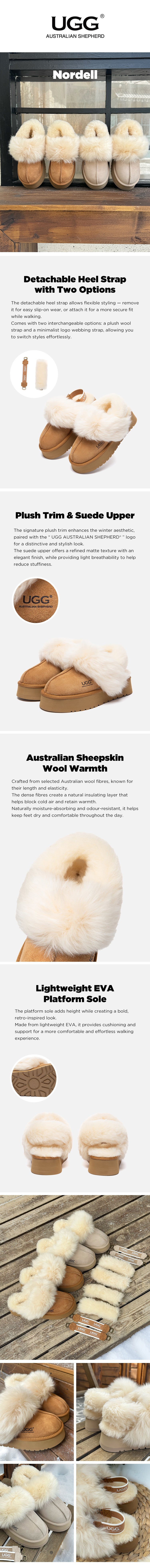 AUSTRALIAN SHEPHERD® UGG Slippers Women Platform Nordell
