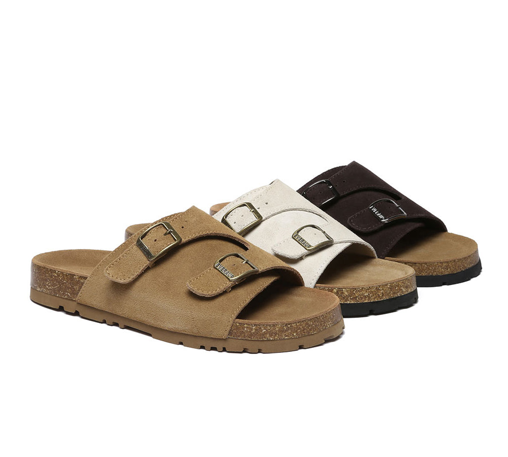 EVERAU?? Adjustable Strap Embossed Slip-on Summer Sandal Slides Alexis - UGG EXPRESS