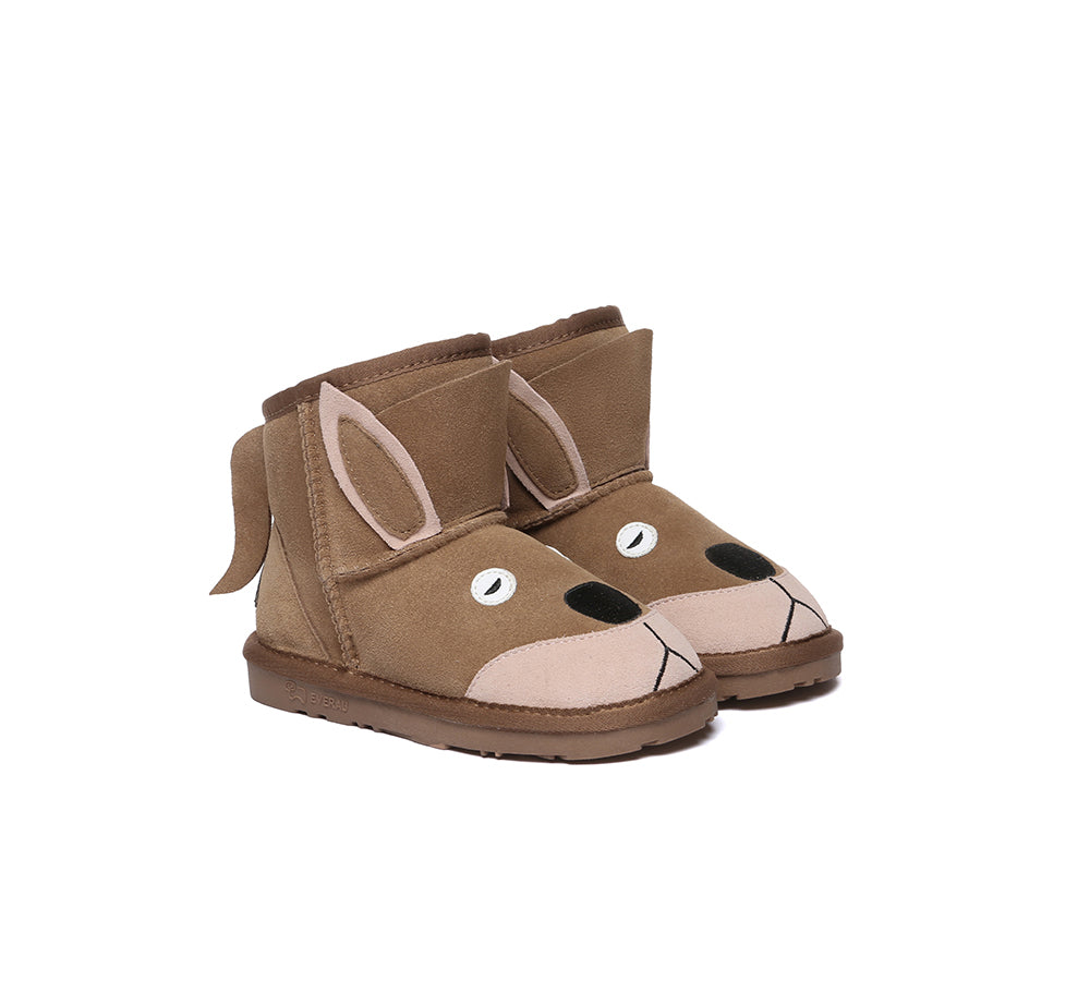 EVERAU?? UGG Boots Kids Sheepskin Wool Kangaroo Kids Plus - UGG EXPRESS
