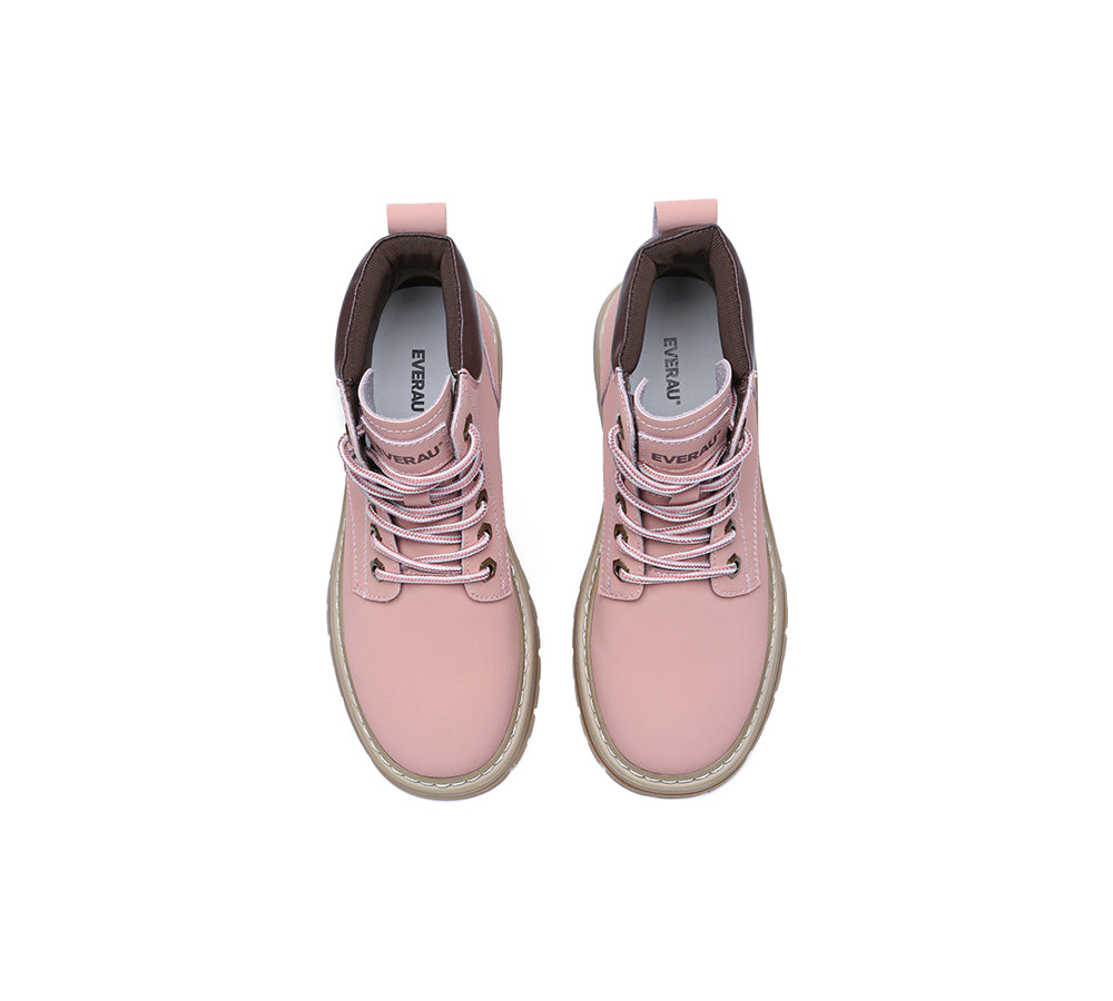 EVERAU® Women Leather Chunky Boots Stephanie
