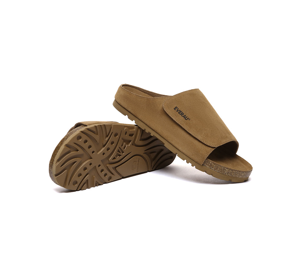 EVERAU?? Men Adjustable Embossed Slip-on Summer Slides Justice - UGG EXPRESS