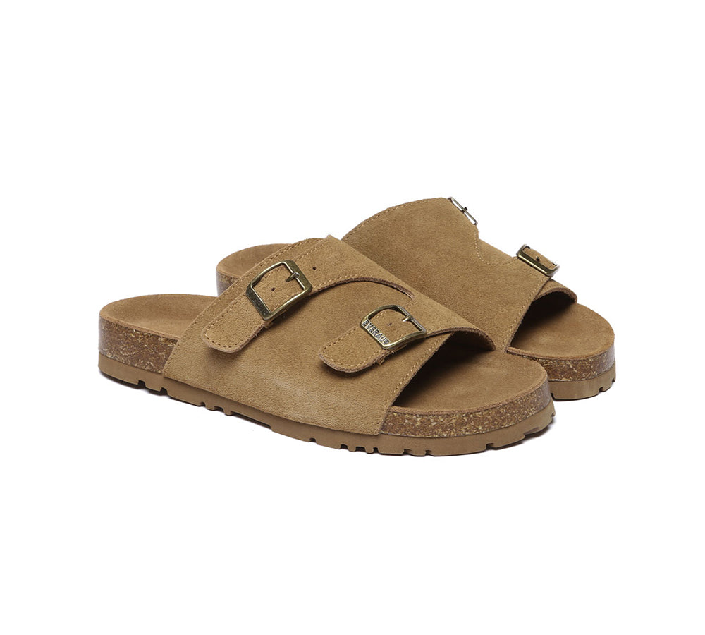 EVERAU?? Adjustable Strap Embossed Slip-on Summer Sandal Slides Alexis - UGG EXPRESS