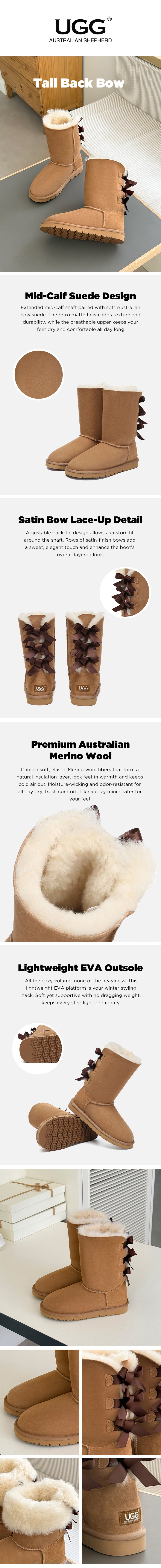 AUSTRALIAN SHEPHERD® UGG Boots Women   Tall Back Bow