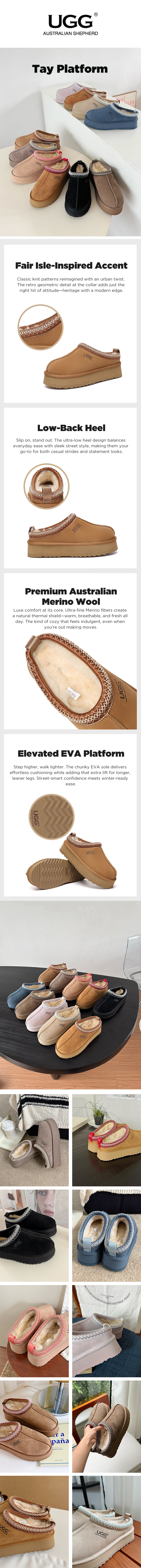 AUSTRALIAN SHEPHERD® UGG Slippers Platform Tazzy Tay
