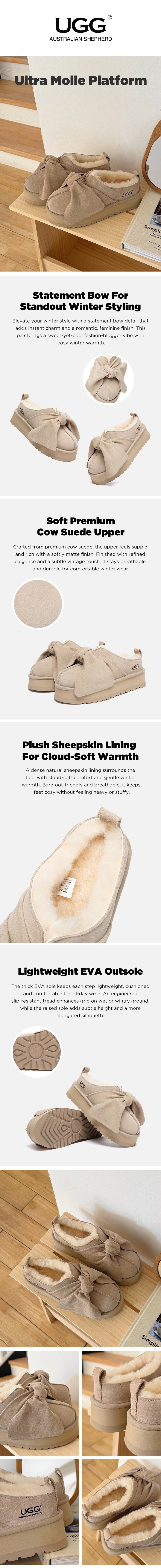 AUSTRALIAN SHEPHERD® UGG Slippers Women Platform Molle