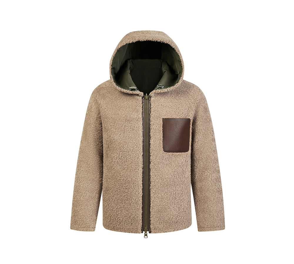 EVERAU® Wool Jacket Double-Sided Warm Coffee Moona EVERAU