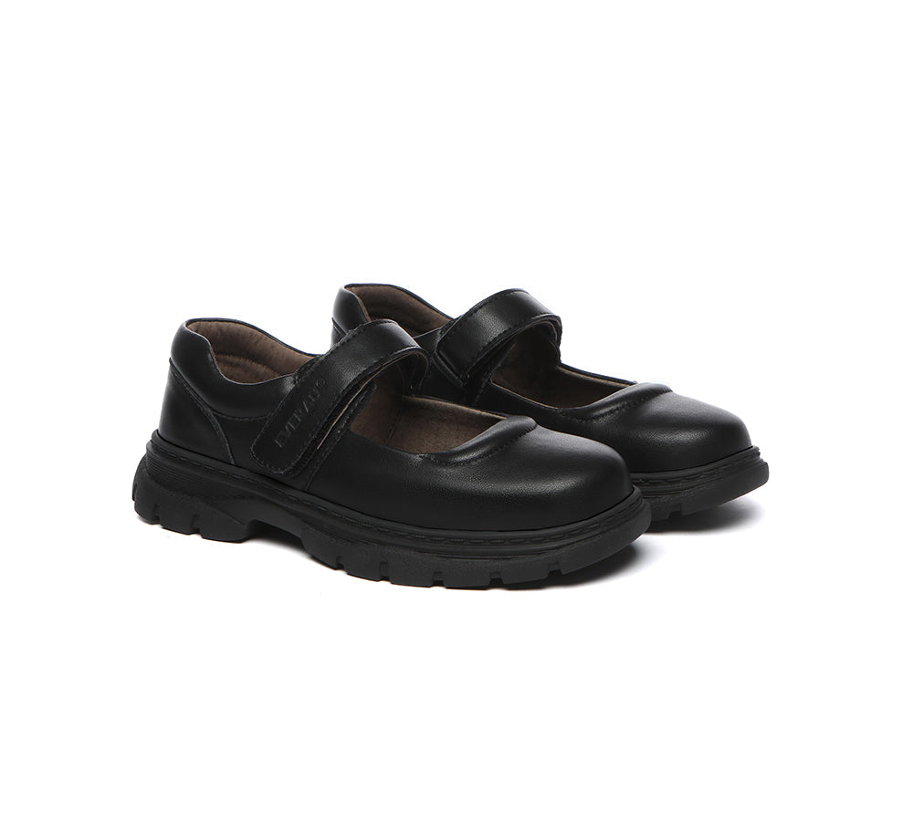 School Shoes - EVERAU® Senior Black Leather School Shoes Chris