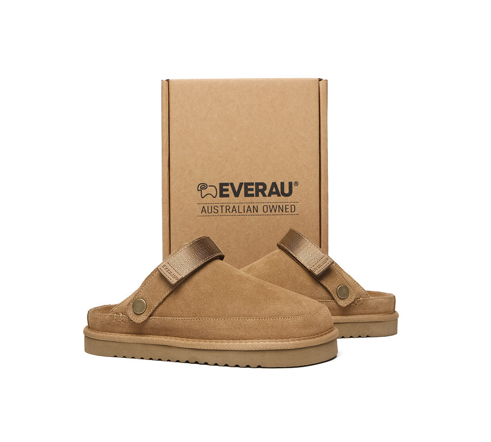 Slides - EVERAU?? Adjustable Strap Slip-on Flat Sandal Slippers Sierra