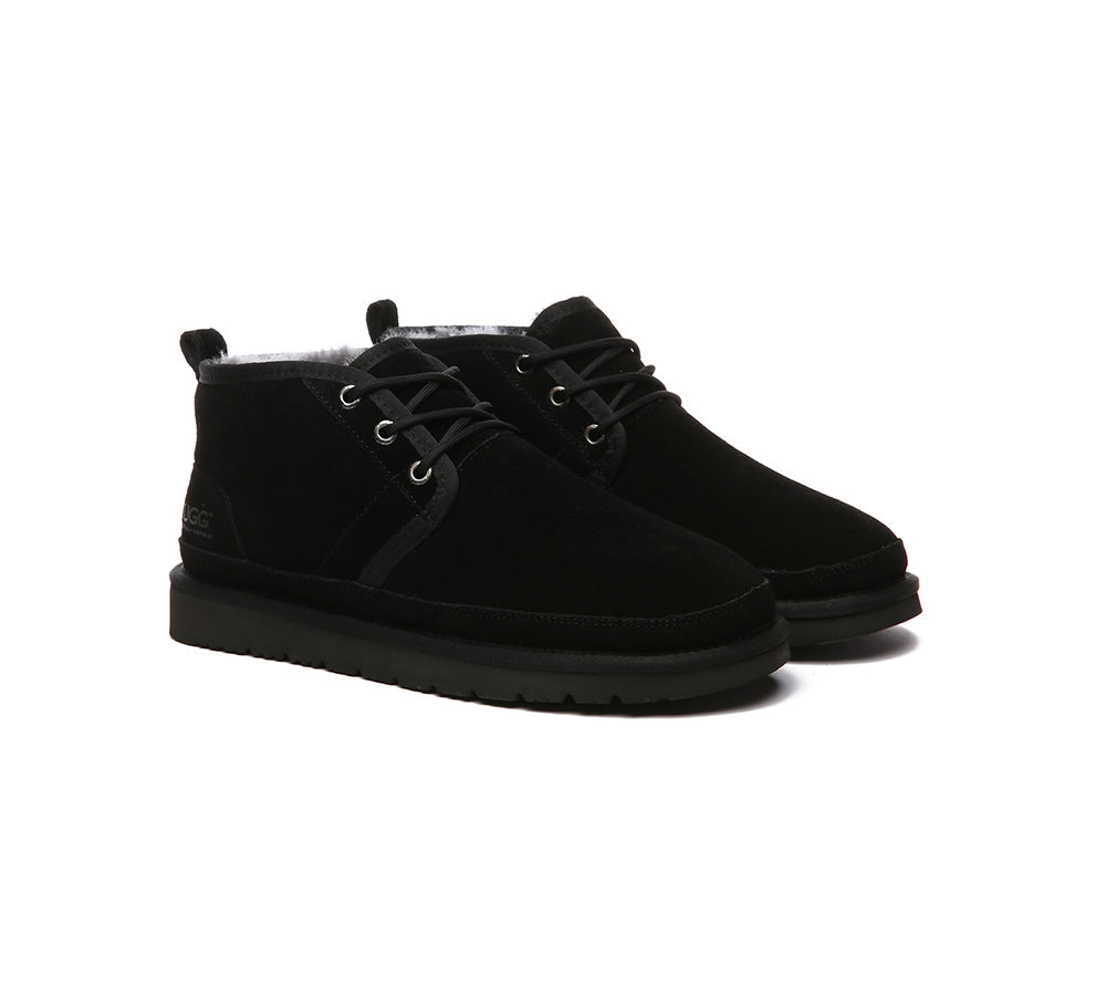 UGG Boots - Australian Shepherd® UGG Boots Men Sheepskin Wool Ankle Lace Up Casual Leonard