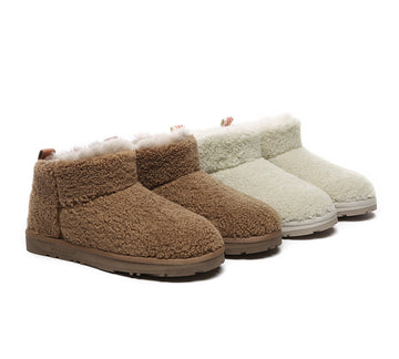 UGG Boots - EVERAU® UGG Sheepskin Wool Plush Ankle Boots Ultra Teddycozy