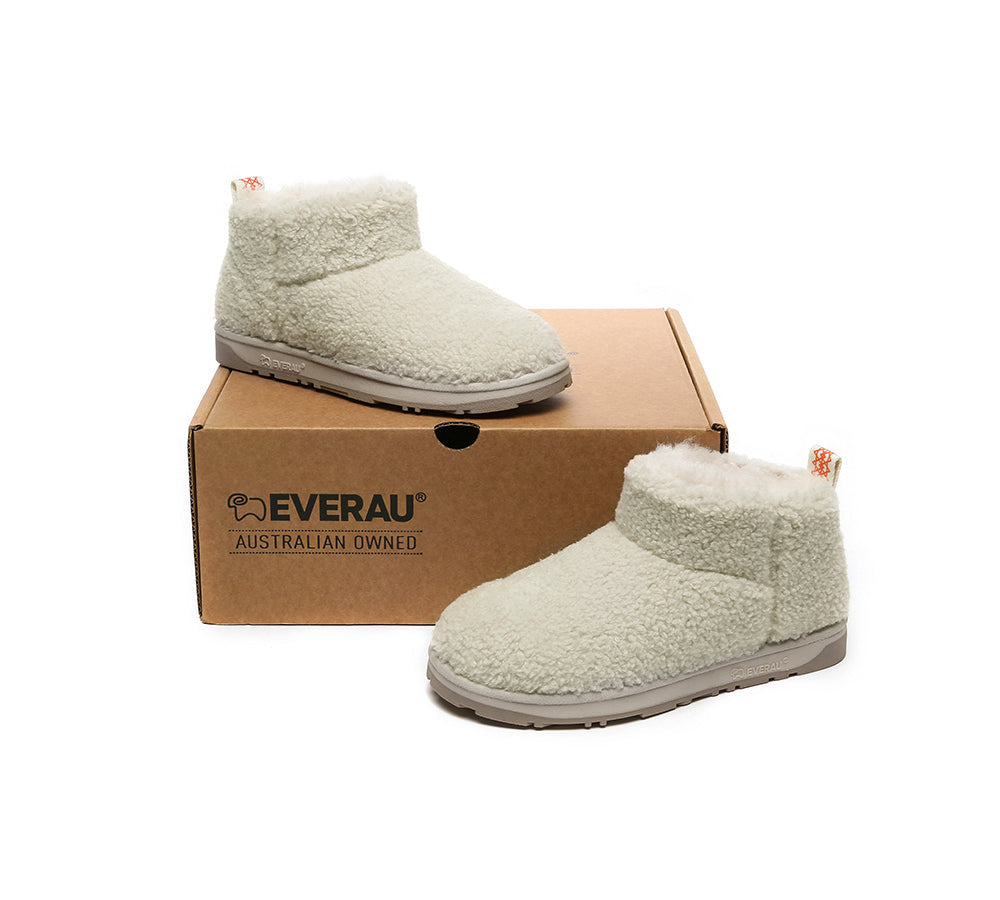 UGG Boots - EVERAU® UGG Sheepskin Wool Plush Ankle Boots Ultra Teddycozy
