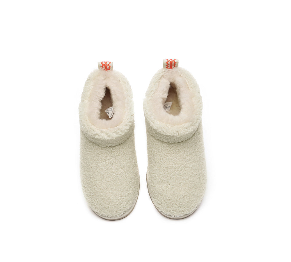 UGG Boots - EVERAU® UGG Sheepskin Wool Plush Ankle Boots Ultra Teddycozy