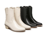 Leather Boots - Women Leather Boots Claudia Mid Calf Pointed Toe
