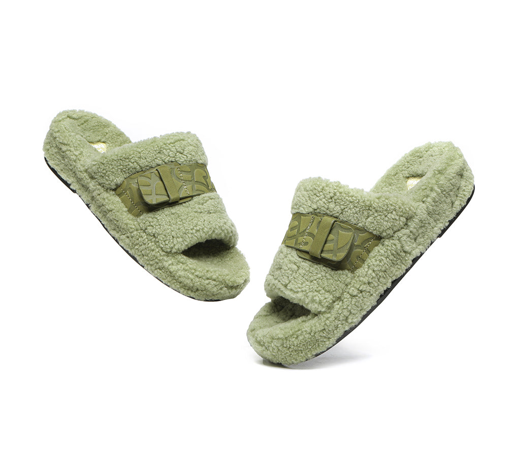 Slides - Curly Sheepskin Wool Slides Women Croft