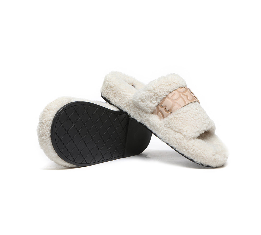 Slides - Curly Sheepskin Wool Slides Women Croft